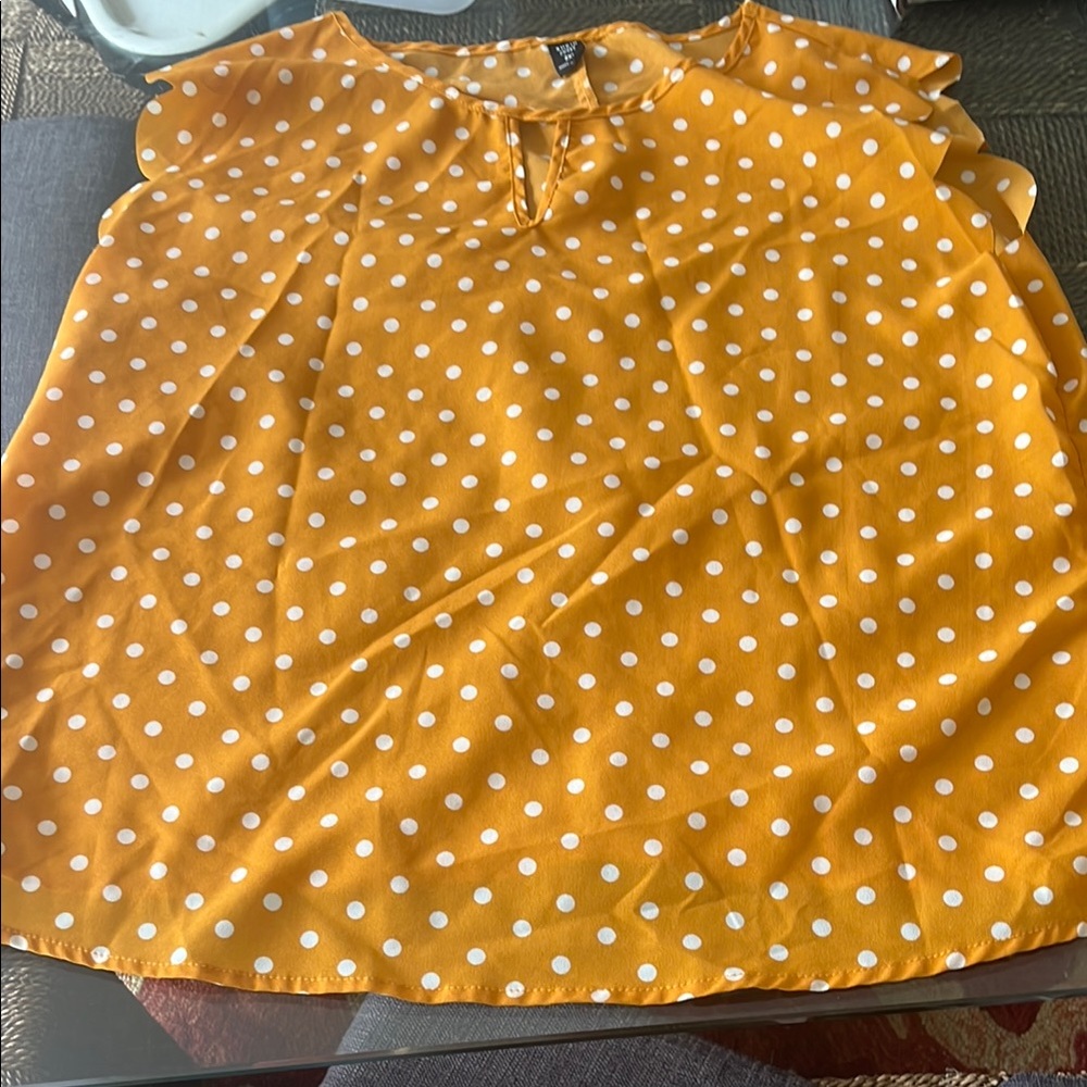 Polka Dot Blouse in Mustard Yellow